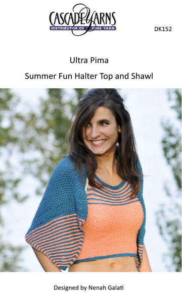 Summer Fun Halter Top and Shawl in Cascade Ultra Pima - DK152