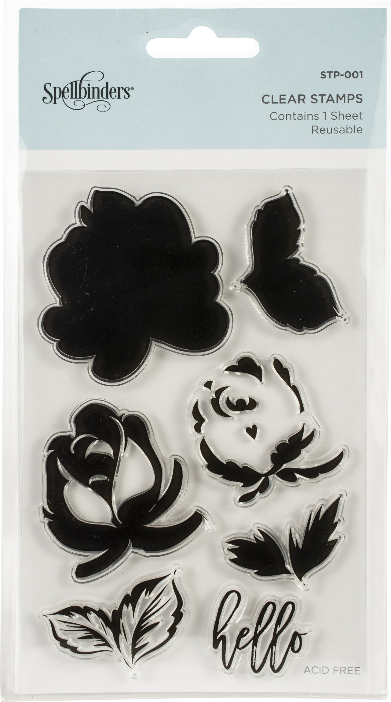 Spellbinders Clear Acrylic Stamps - Layered Rose