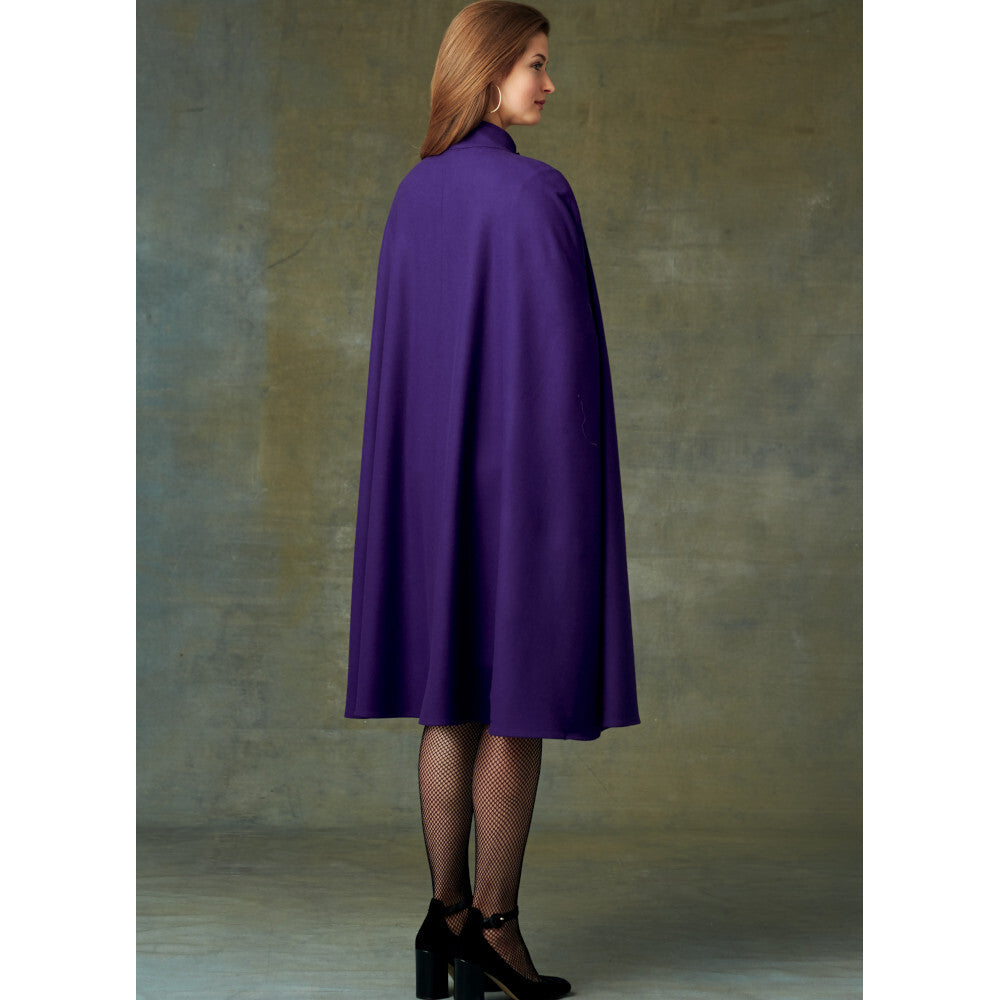 Vogue Misses' Cape with Stand Collar, Pockets, and Belt V9288 - Sewing Pattern
