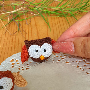Miniature owl brooch pin