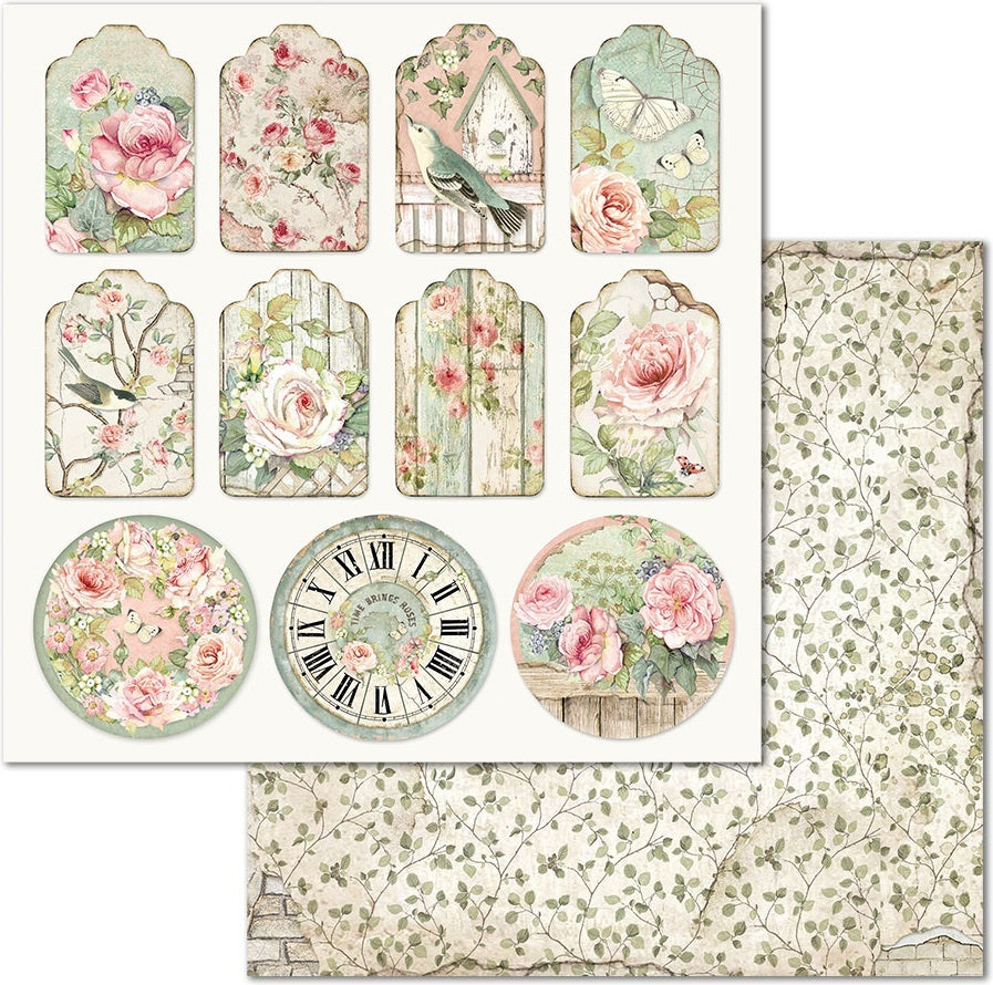 Stamperia Intl Stamperia Double-Sided Cardstock 12"X12" 10/Pkg - Tag House Of Roses