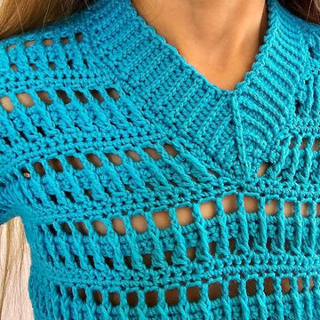Crochet V-neck sweater