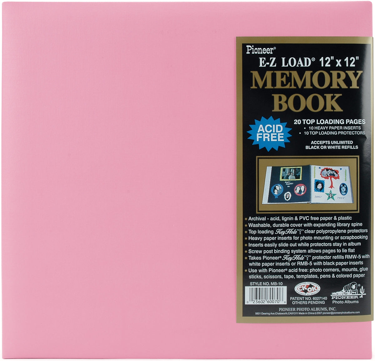Pioneer Pastel Leatherette Post Bound Album 12"X12" - Light Pink