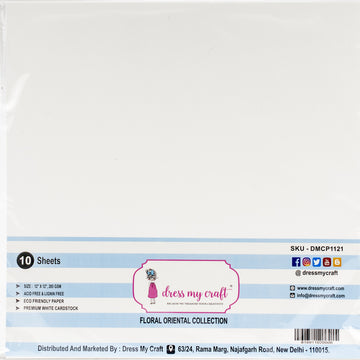 Dress My Crafts Flower Making Specialty Paper 12"X12" 10/Pkg - White