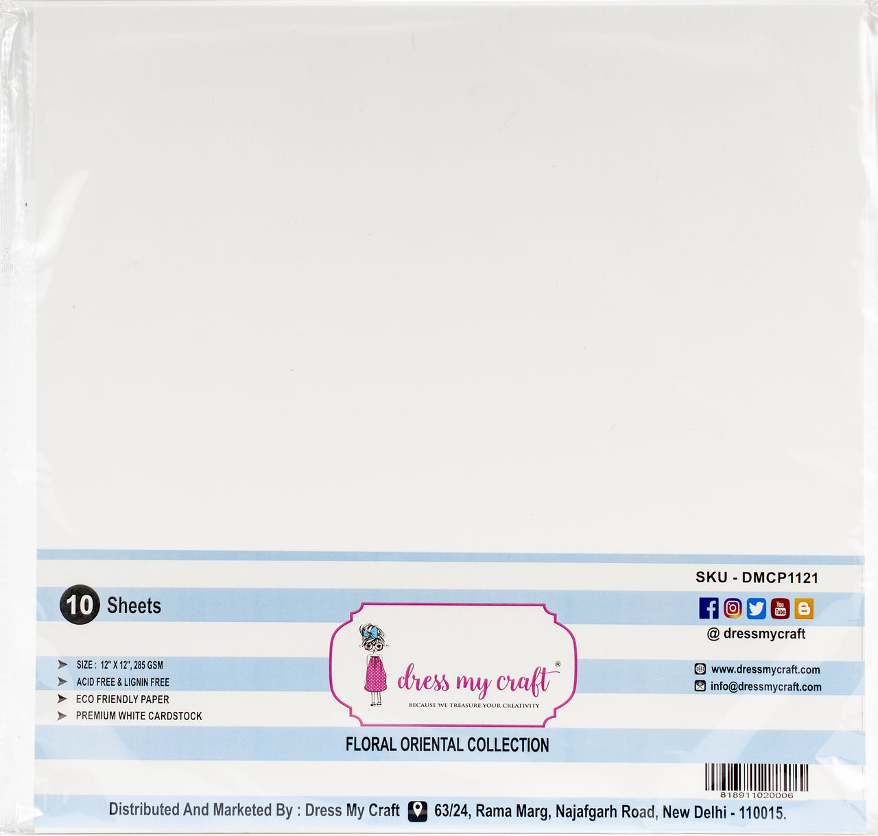 Dress My Crafts Flower Making Specialty Paper 12"X12" 10/Pkg - White