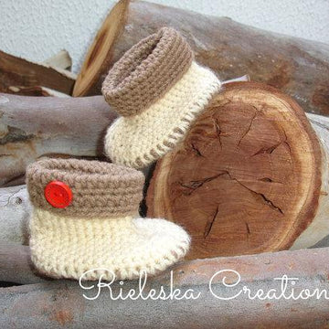 Crochet Baby cuffed Booties-shoes