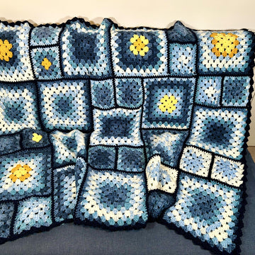 The Starry Night granny square blanket
