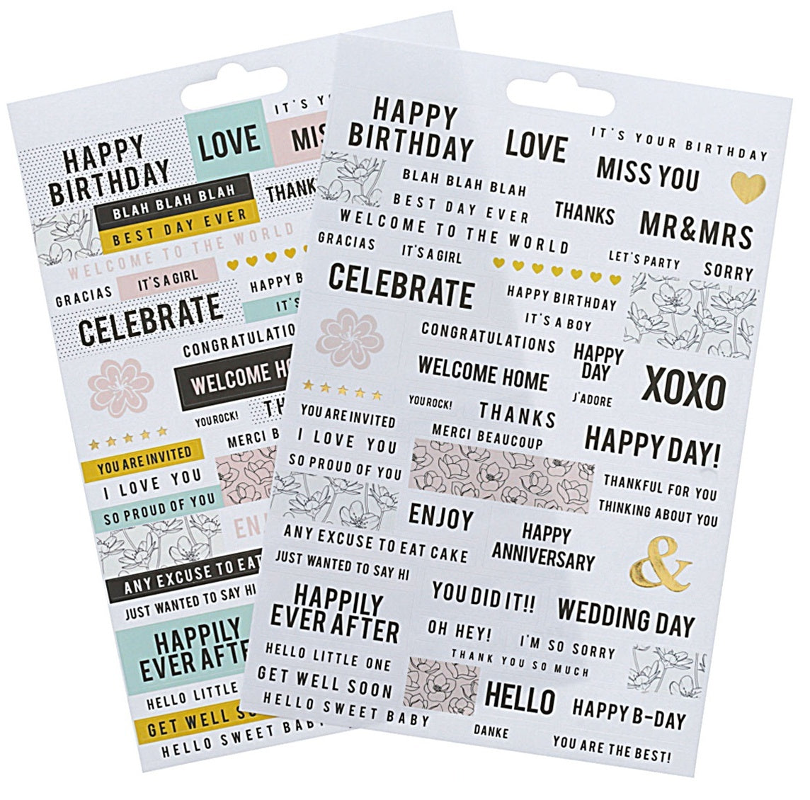 Teresa Collins Designer Stickers 2/Sheets - Hello