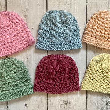 6 Newborn Beanies: Texture and Lace