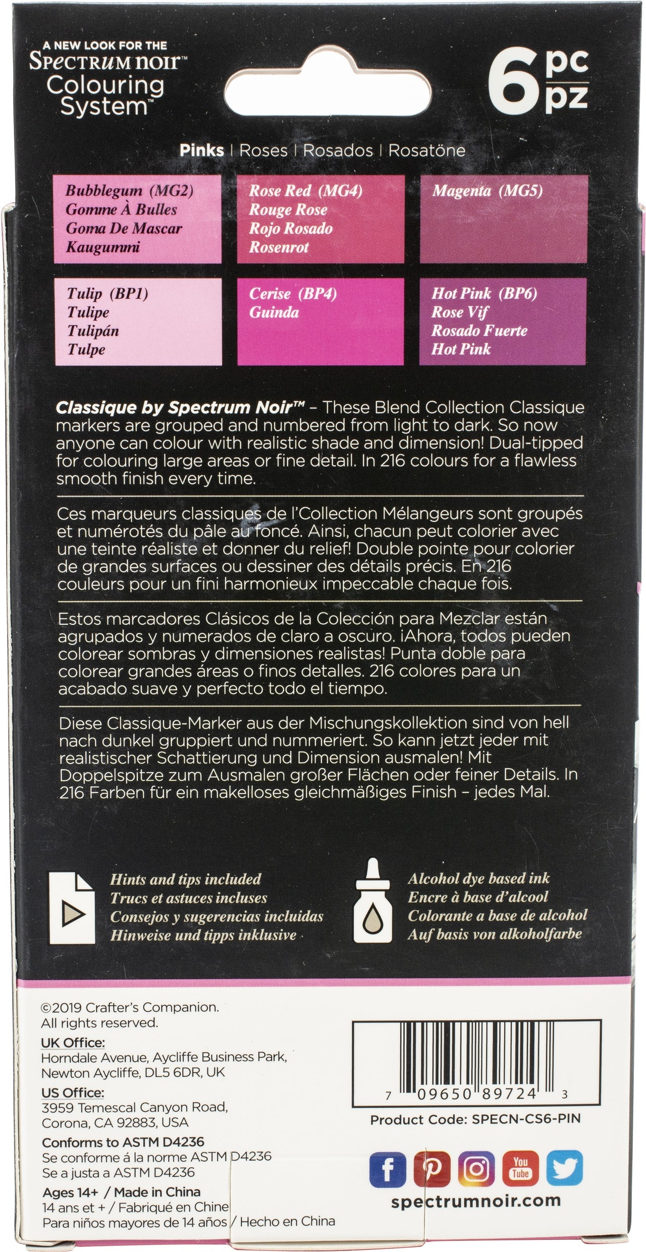 Spectrum Noir Classique 6 Pens - Pinks