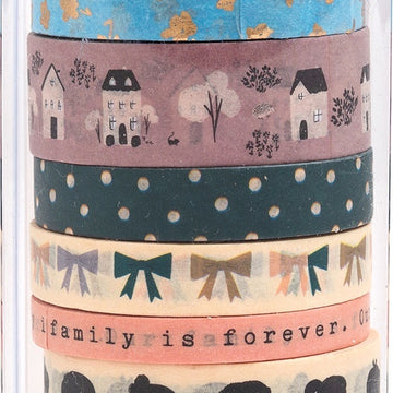 American Crafts Maggie Holmes Heritage Washi Tape 8/Pkg - 4 To 6 Yards Each