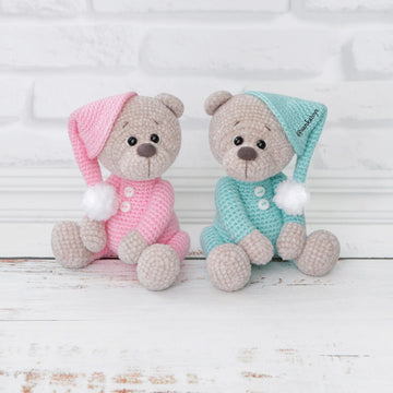 Plush bear in sleepwear