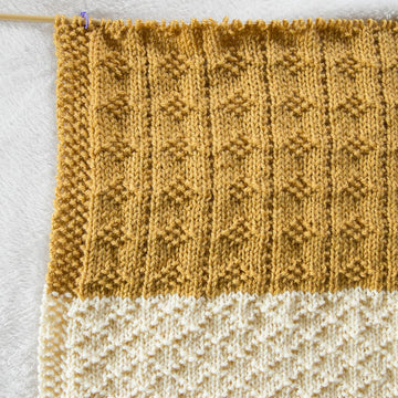 Seed Stitch Diamonds Blanket