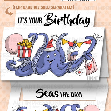 Art Impressions Flip Card Clear Stamp - Octopus
