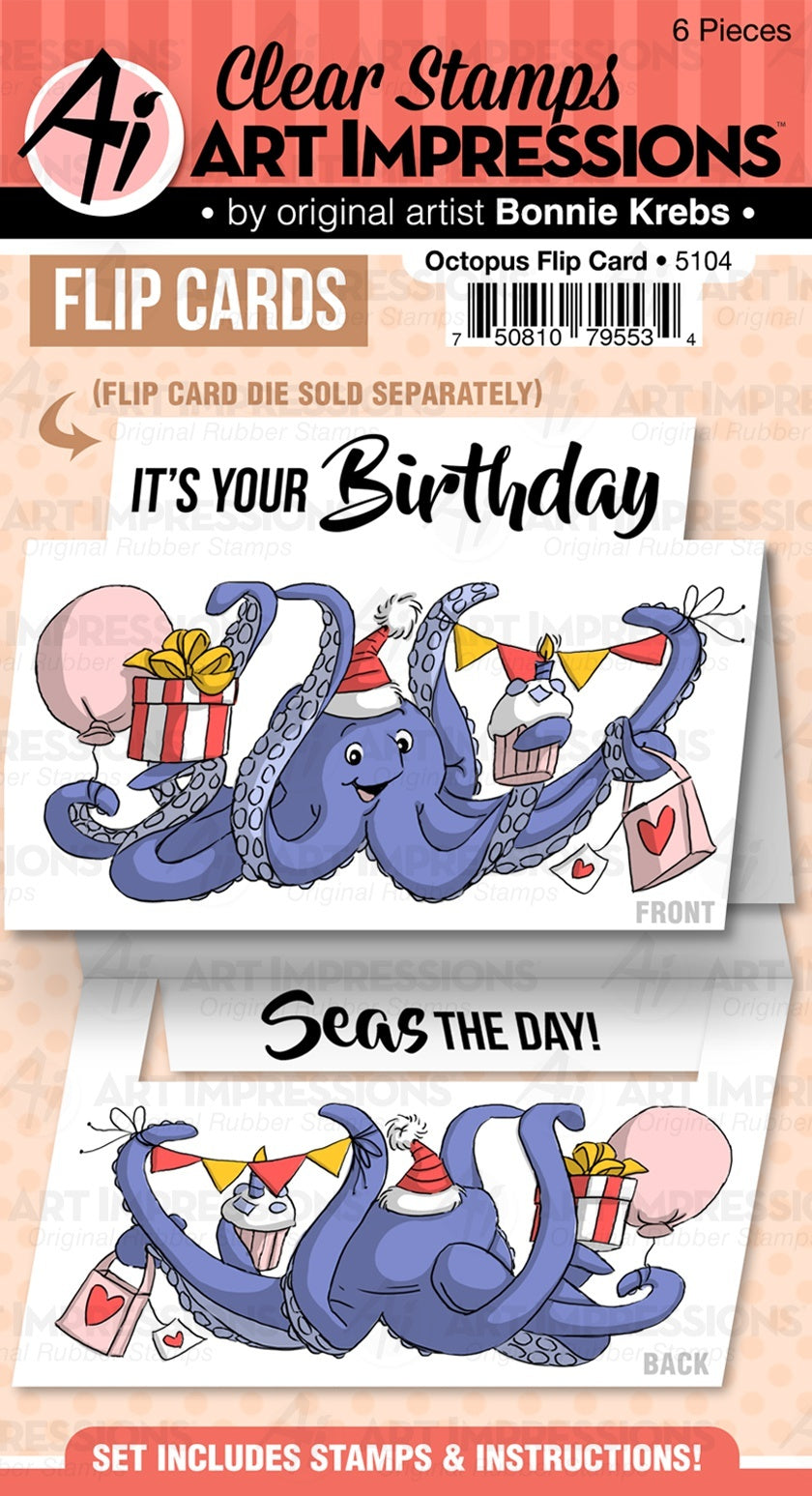 Art Impressions Flip Card Clear Stamp - Octopus