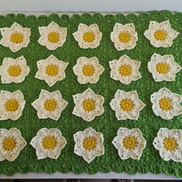 White Waterlily Baby Blanket Afghan