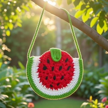 Watermelon Crochet Bag Pattern PDF + Video Tutorial