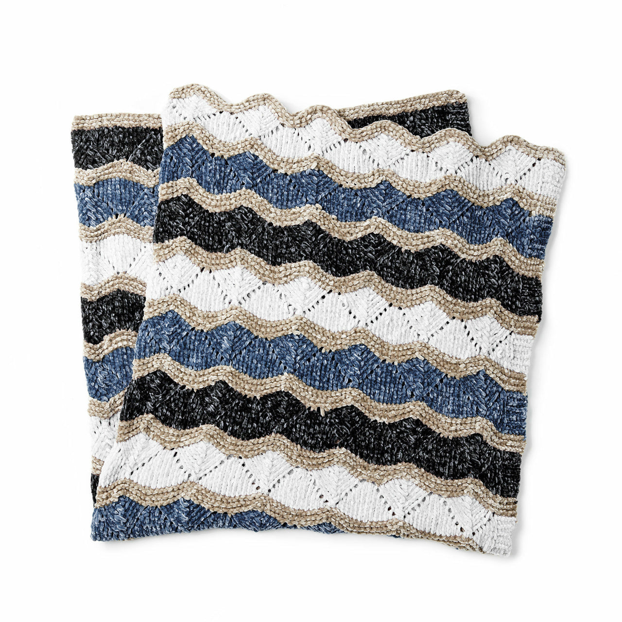 Knit ZigZag Blanket in Bernat Velvet - BRK0502-012159M - Downloadable PDF