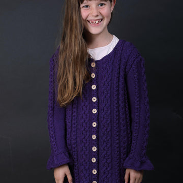 Anael - Cable Cardigan for Girls Children- 3rd version - Sizes 98 / 104 / 110 / 116 / 122 / 128 / 134 / 140 (EU) 3 / 4 / 5 / 6 / 7 / 8 / 9 / 10 (US)