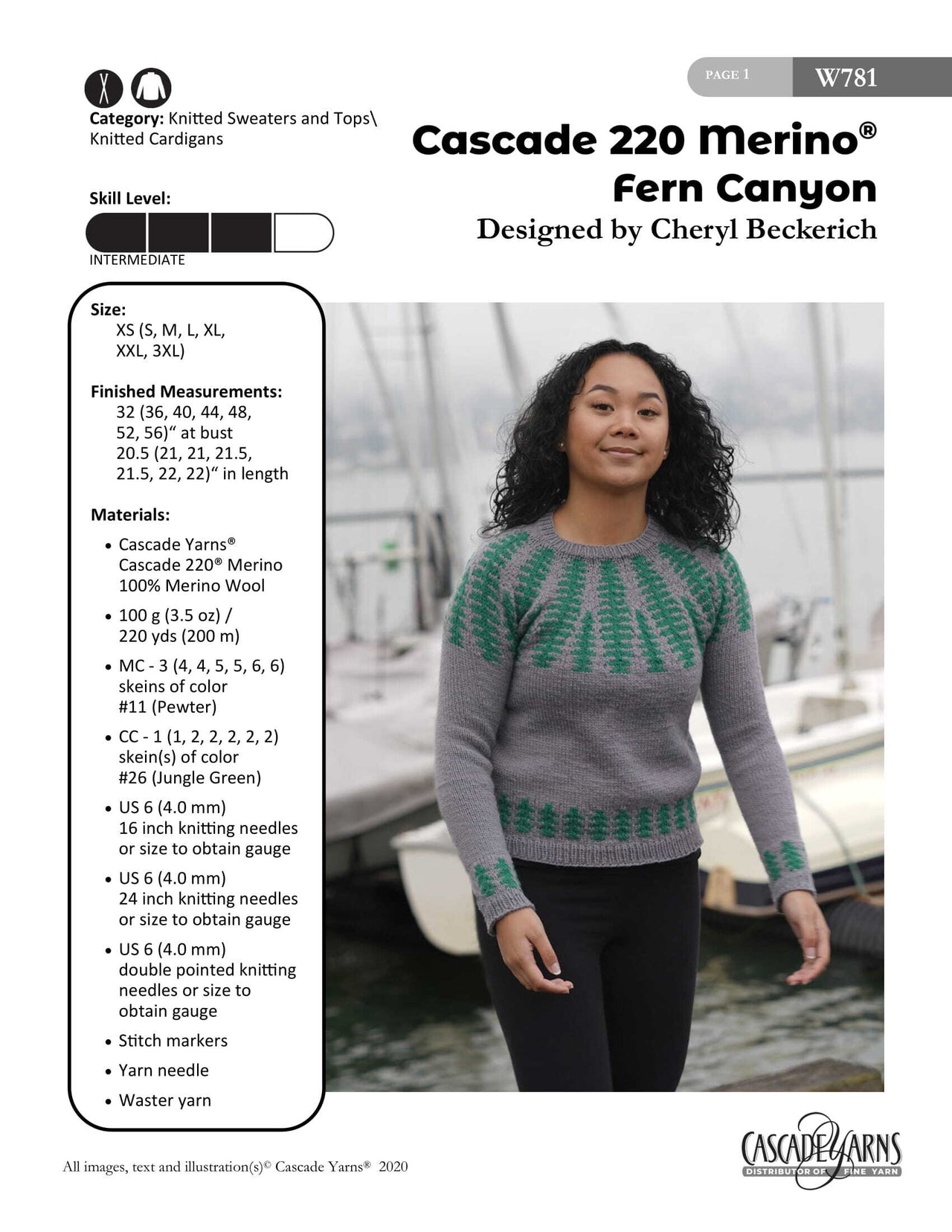 Cascade 220 Merino Fern Canyon in Cascade Yarns - W781 - Downloadable PDF