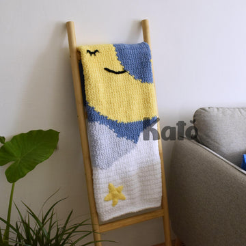 Crochet baby blanket pattern with Moon and Stars - Sweet dreams