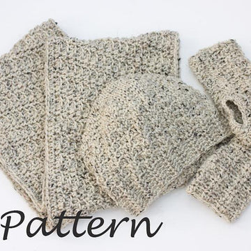 Textured Hat, Cowl and Fingerless Gloves