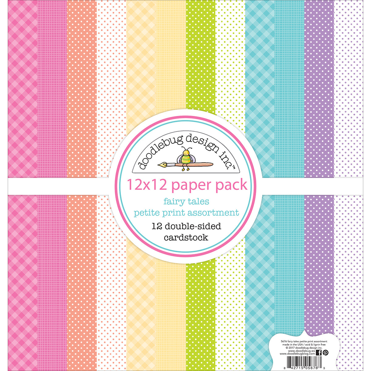 Doodlebug Petite Prints Double-Sided Cardstock 12"X12" 12/Pk - Fairy Tales, 12 Designs/1 Each