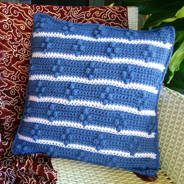 Crochet Cushion Cover Diamond Stripe