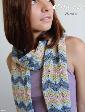 Chevron Scarf in Ella Rae Phoenix DK - ER4-02 - Downloadable PDF