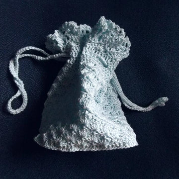 Crochet wedding reticule