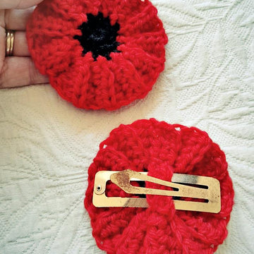 Knit-Look Crocheted Poppy