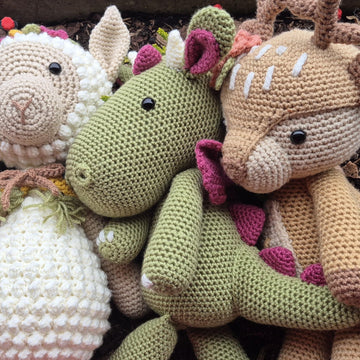 Fantasy Forest and Domestic Animals Deer Dragon Horse Llama Unicorn Crochet Amigurumi Dolls Plushie