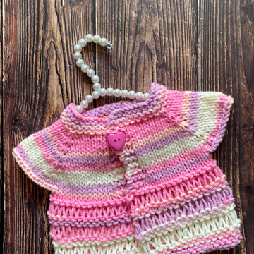 Drop Stitch Chunky Top Down Baby Cardigan
