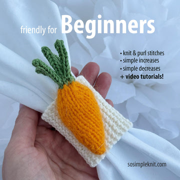 Knitted Carrot Napkin Ring for Easter & Spring