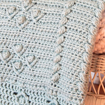 Cabled Blooms Blanket