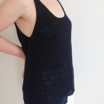 Black Linen Tank Top