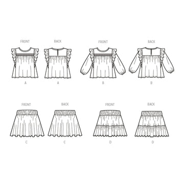 McCall's Children's and Girls' Top and Skirt M8373 - Sewing Pattern