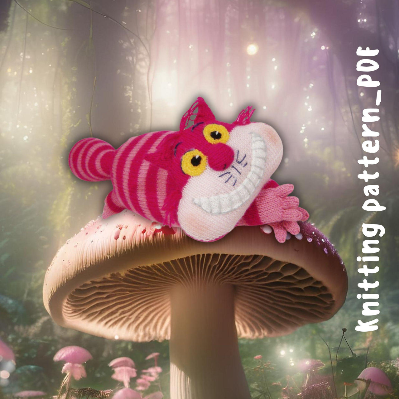Knitting Pattern Cheshire Cat – Soft Toy inspired by Alice in Wonderland