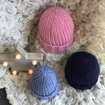 Premature to newborn baby mock cable hat in 4 sizes