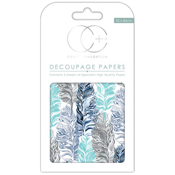 Craft Consortium Decoupage Papers 13.75"X15.75" 3/Pkg - Raven