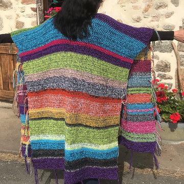 Rainbow Ruana Boho Poncho