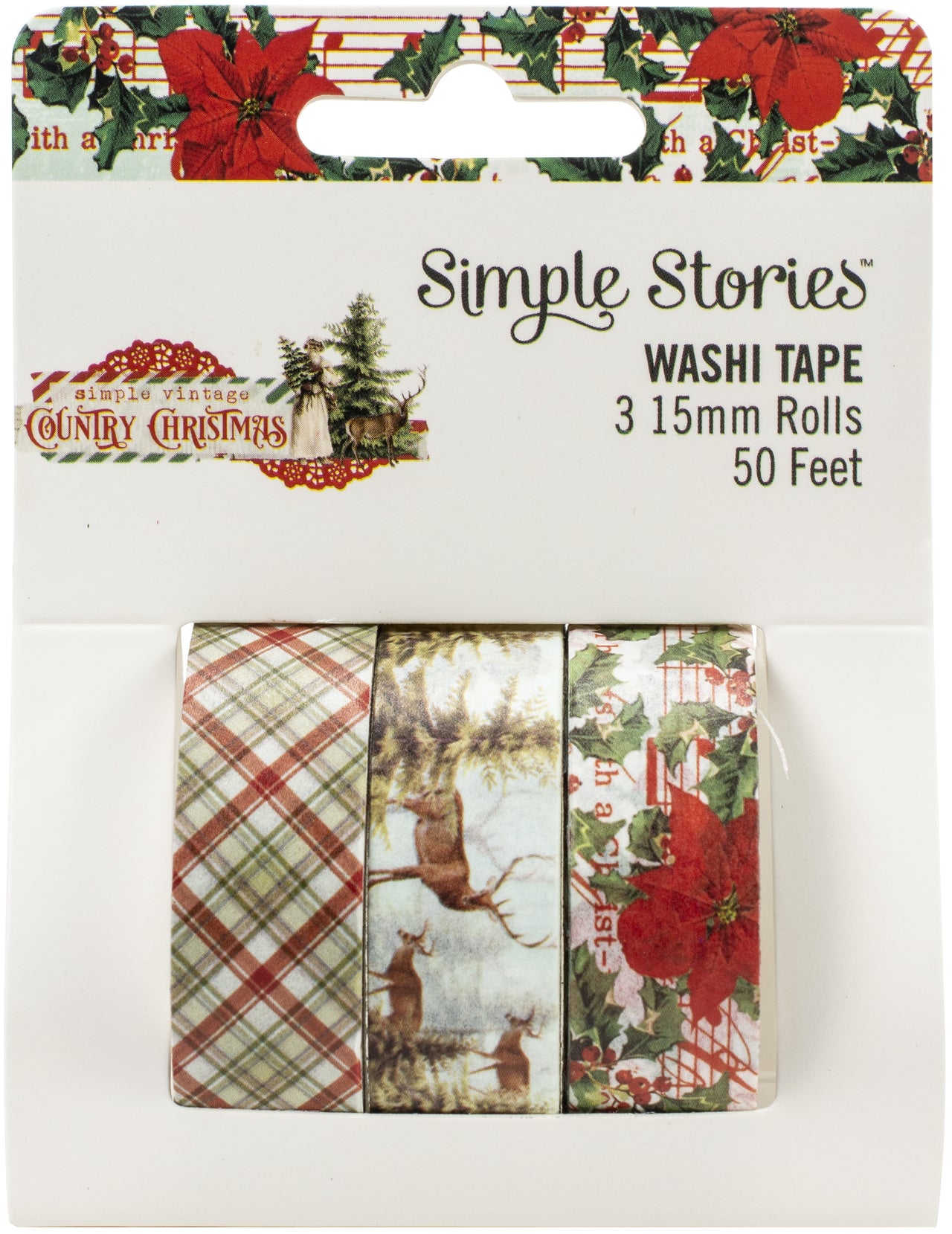 Simple Stories Country Christmas Washi Tape 3/Pkg - 600390