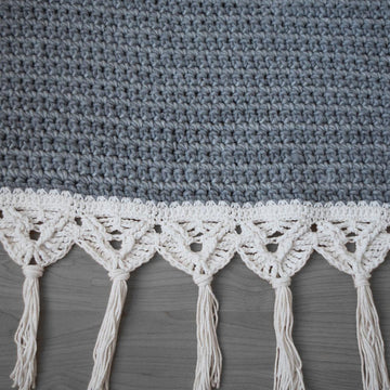 Crochet Macramé Edged Blanket