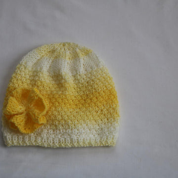 Ray of Sunshine Baby Hat with Flower.