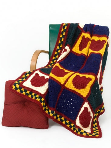 Pennsylvania Dutch Throw in Caron One Pound - Downloadable PDF