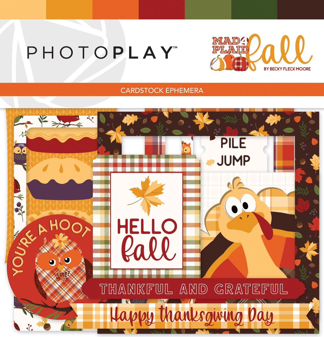 Photoplay Paper Mad 4 Plaid Fall Ephemera Cardstock Die-Cuts - 597917