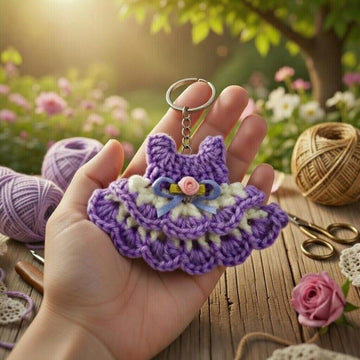 Mini Dress Keychain Crochet Pattern PDF + Video Tutorial (Beginner Friendly)