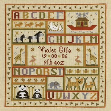 Historical Sampler Company Animal Patchwork Sampler Cross Stitch Kit - 27cm x 29cm