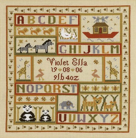 Historical Sampler Company Animal Patchwork Sampler Cross Stitch Kit - 27cm x 29cm