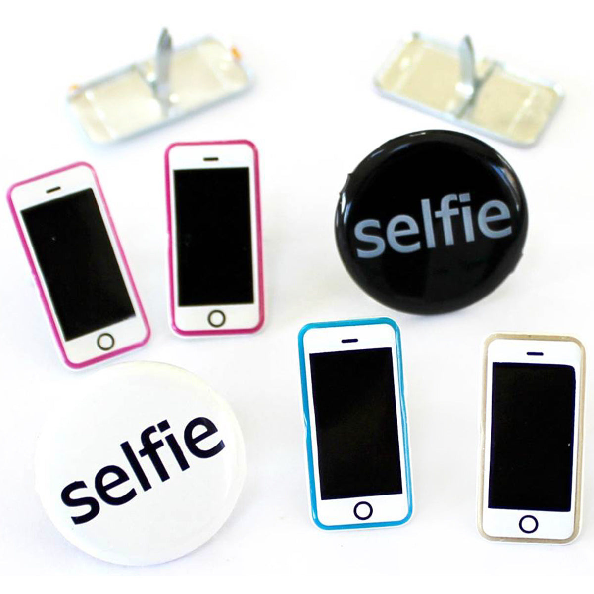 Eyelet Outlet Shape Brads 12/Pkg - Selfie/Phone